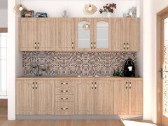 Bucatarie Zebra 2.6m MDF Sonoma - frezare mustata